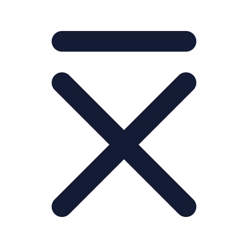 X Line Top Icon in Solid Rounded style