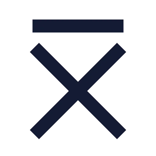 X Line Top Icon in Solid Sharp style