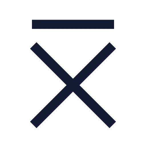 X Line Top Icon in Stroke Sharp style