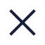 X icon with stroke sharp style