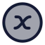 Xvariablecircle icon with duotone rounded style