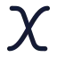 Xvariable icon with solid rounded style