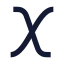 Xvariable icon with solid sharp style