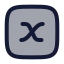 Xvariablesquare icon with duotone rounded style