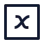 Xvariablesquare icon with stroke sharp style