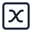 Xvariablesquare icon with stroke standard style
