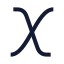 Xvariable icon with stroke sharp style