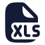 Xls icon with solid rounded style
