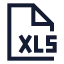Xls icon with stroke sharp style