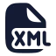 Xml icon with solid rounded style
