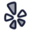 Yelp icon with duotone rounded style
