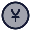 Yencircle icon with duotone rounded style