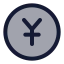 Yencircle icon with duotone standard style
