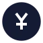 Yencircle icon with solid sharp style