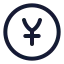 Yencircle icon with stroke rounded style