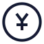 Yencircle icon with stroke sharp style