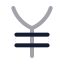 Yen icon with duotone rounded style