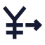 Yensend icon with solid sharp style
