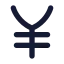 Yen icon with solid rounded style