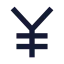 Yen icon with solid sharp style