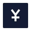 Yensquare icon with solid sharp style