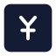 Yensquare icon with solid standard style
