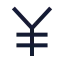 Yen icon with stroke sharp style
