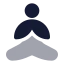 Yoga icon with bulk rounded style