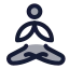 Yoga icon with duotone rounded style