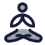 Yoga icon with duotone rounded style