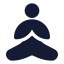 Yoga icon with solid rounded style