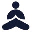 Yoga icon with solid sharp style