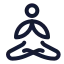 Yoga icon with stroke rounded style
