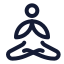 Yoga icon with stroke rounded style