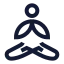Yoga icon with stroke sharp style