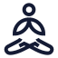 Yoga icon with stroke sharp style