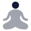 Yoga icon with bulk rounded style