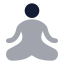 Yoga icon with bulk rounded style