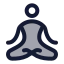 Yoga icon with duotone rounded style