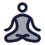 Yoga icon with duotone rounded style
