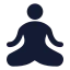 Yoga icon with solid rounded style