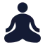 Yoga icon with solid sharp style