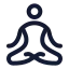 Yoga icon with stroke rounded style