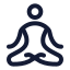 Yoga icon with stroke rounded style