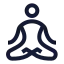 Yoga icon with stroke sharp style