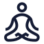 Yoga icon with stroke sharp style