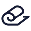 Yogamat icon with stroke sharp style