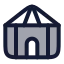 Yurt icon with duotone rounded style