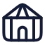 Yurt icon with stroke rounded style