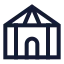 Yurt icon with stroke sharp style